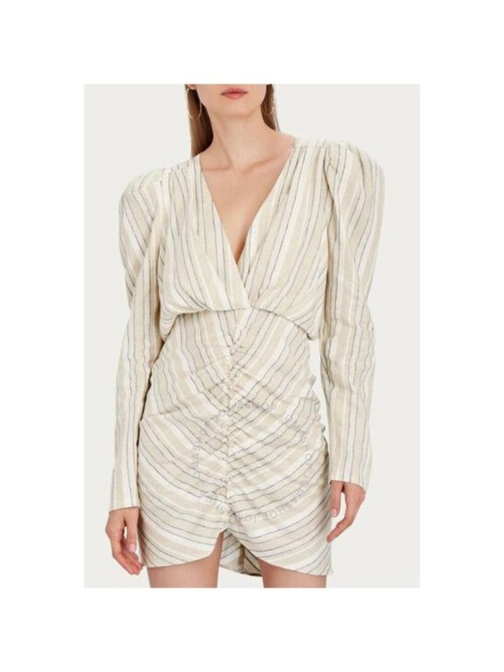 Ronny Kobo Mini Dress Joslyn Linen 90s Summer Designer Chic Neutral Womens XS